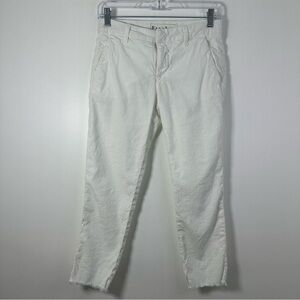 Frank & Eileen Women’s White Cotton Flax Pants Size 0